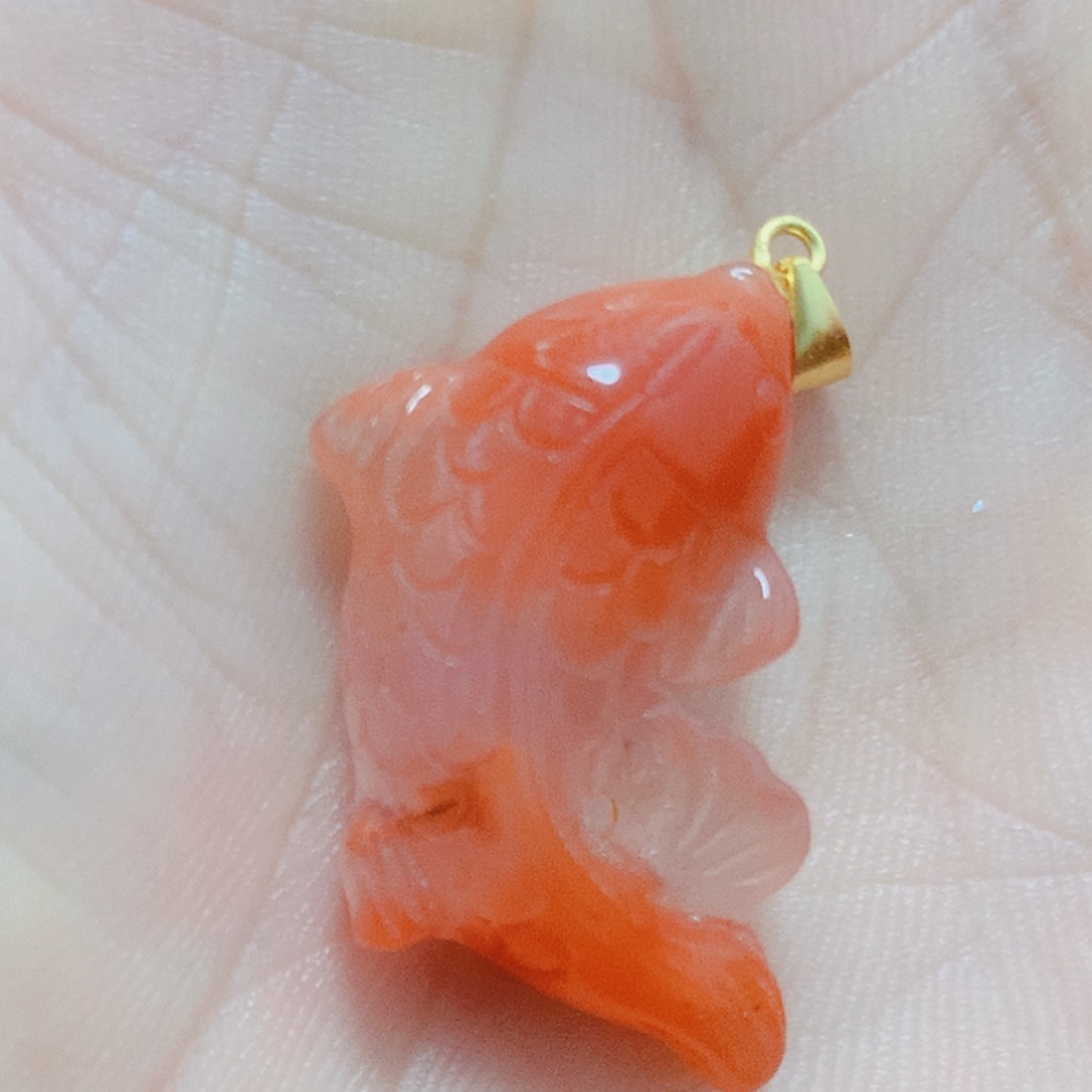 南红玛瑙银S925镶嵌吊坠(不含链)