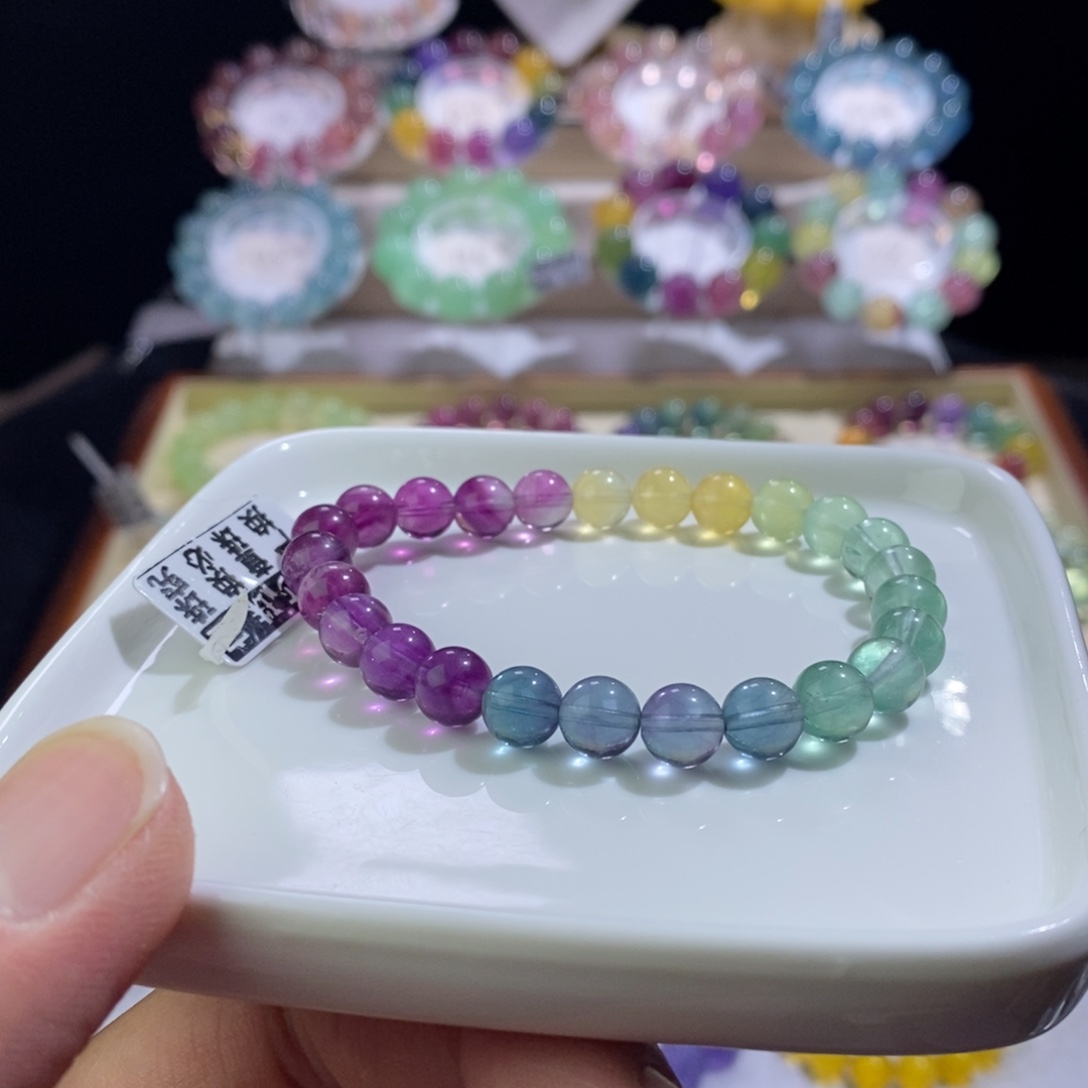 手链未镶嵌萤石彩虹渐变7加