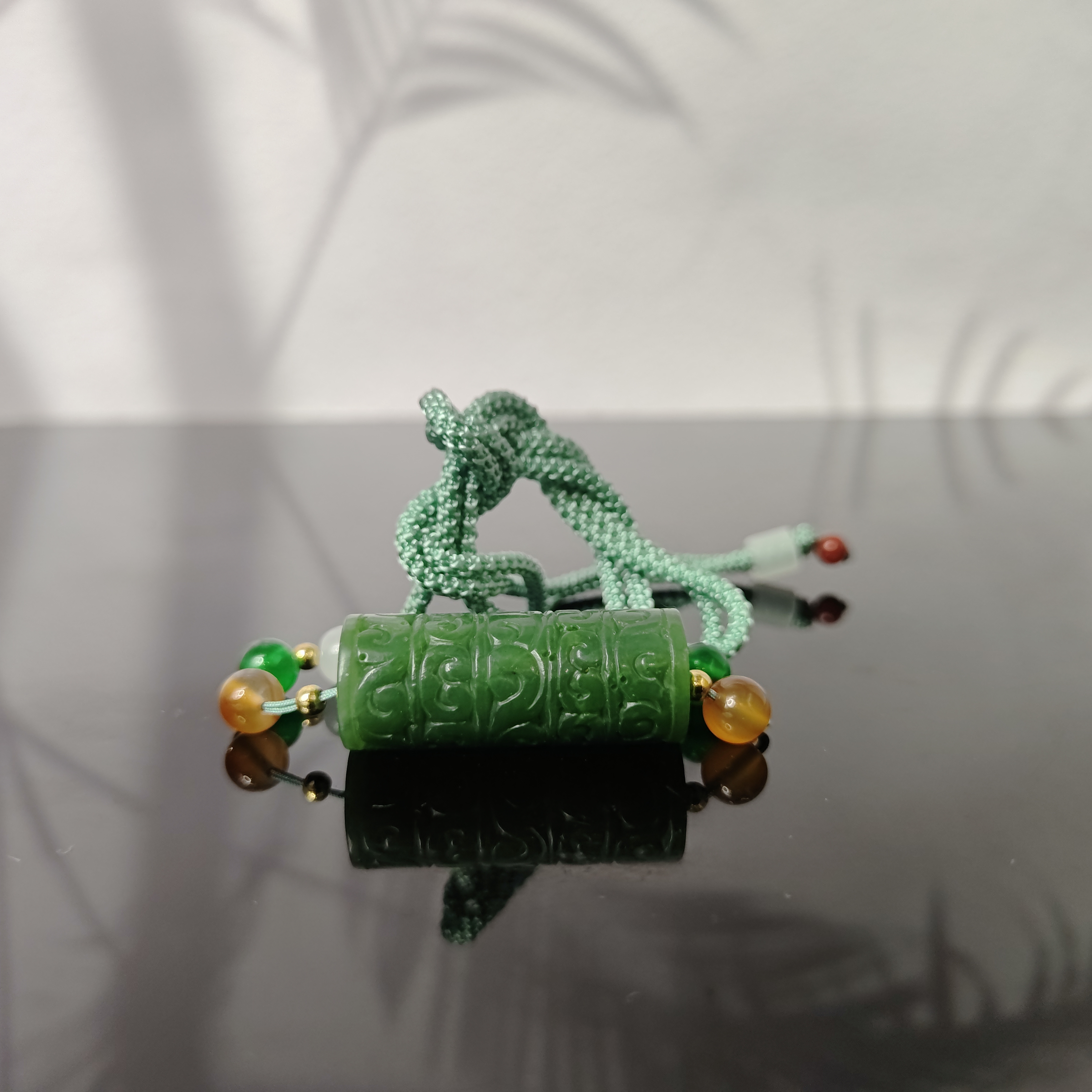 F和田玉碧玉玉勒子吊坠1860