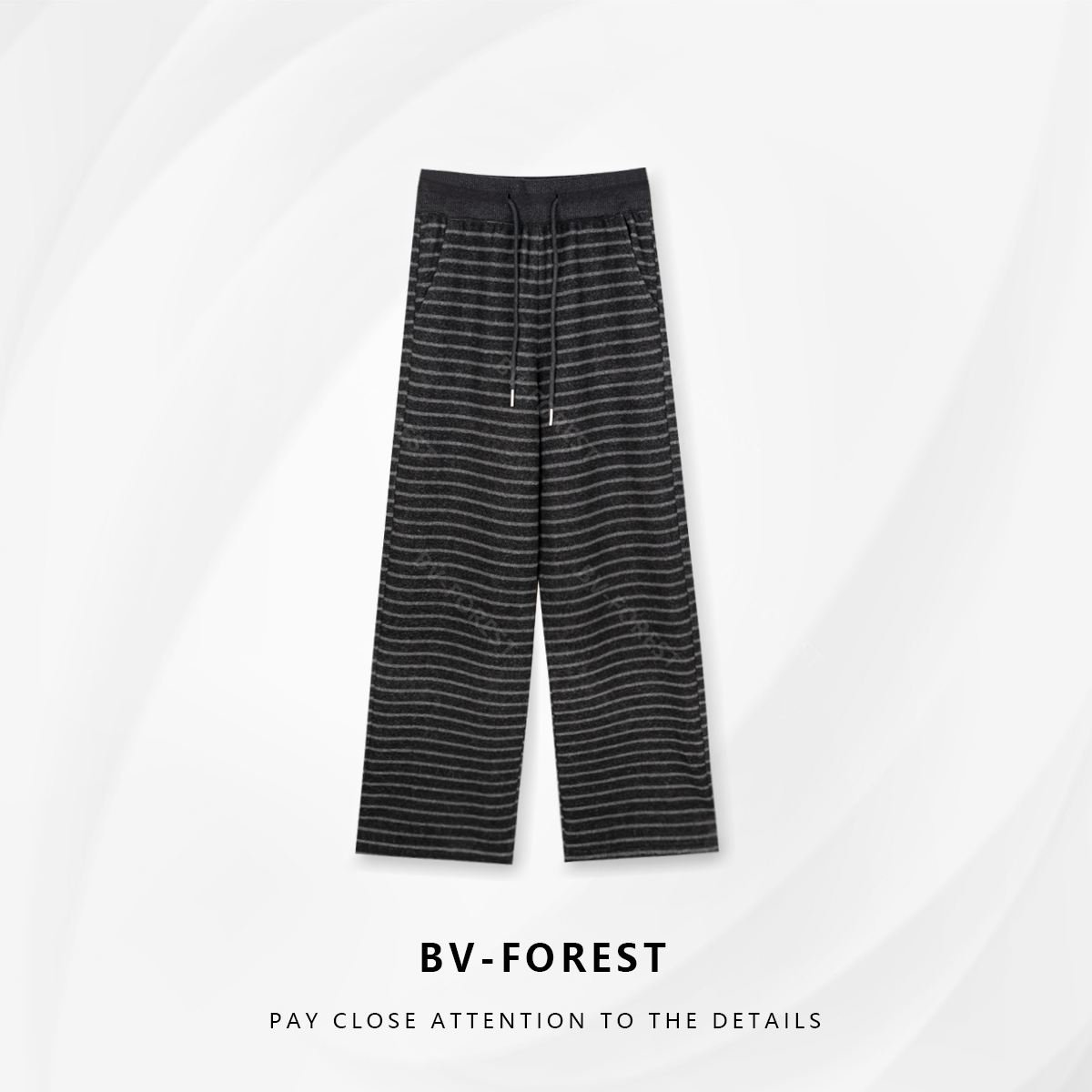 BV-FOREST“韵律织纹”秋冬季时尚显瘦加绒加厚条纹休闲裤BV-K0616