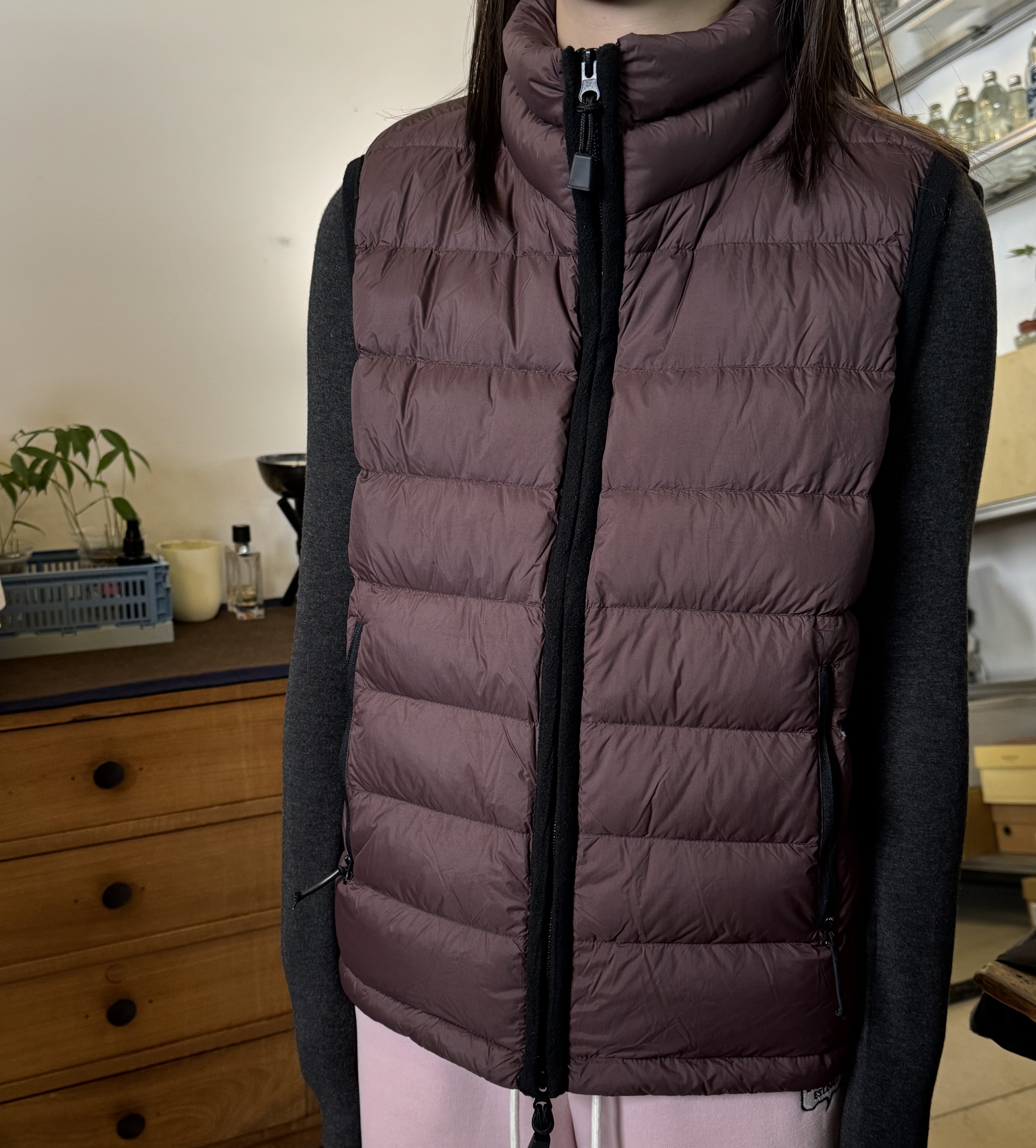 luluzou双拉链鹅绒马甲