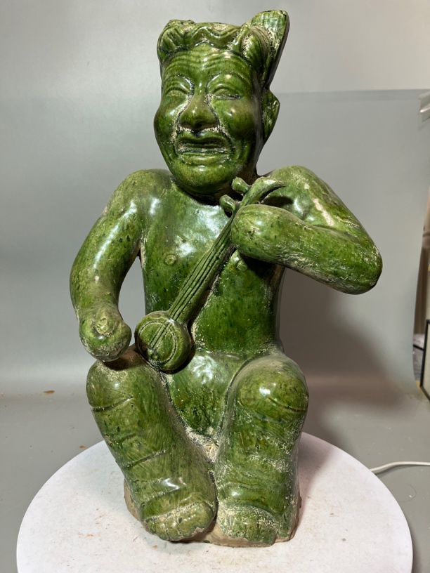 旧藏精美汉绿集体拉弹唱中的拉