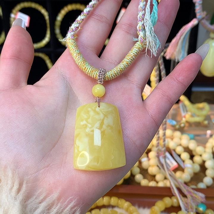 琥珀颈饰未镶嵌蜜蜡吊坠项链