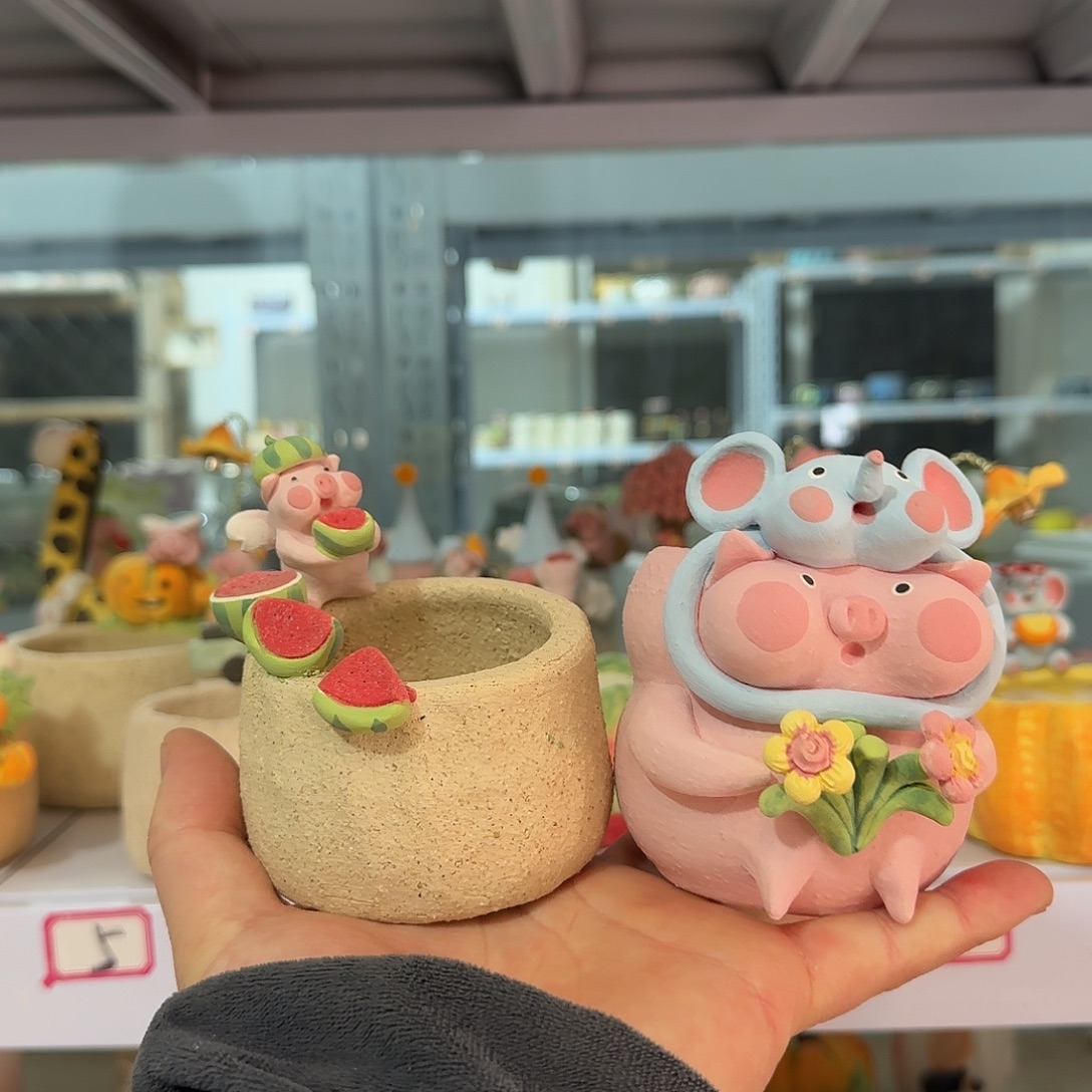 青***猫厂家直销手工花盆摆件