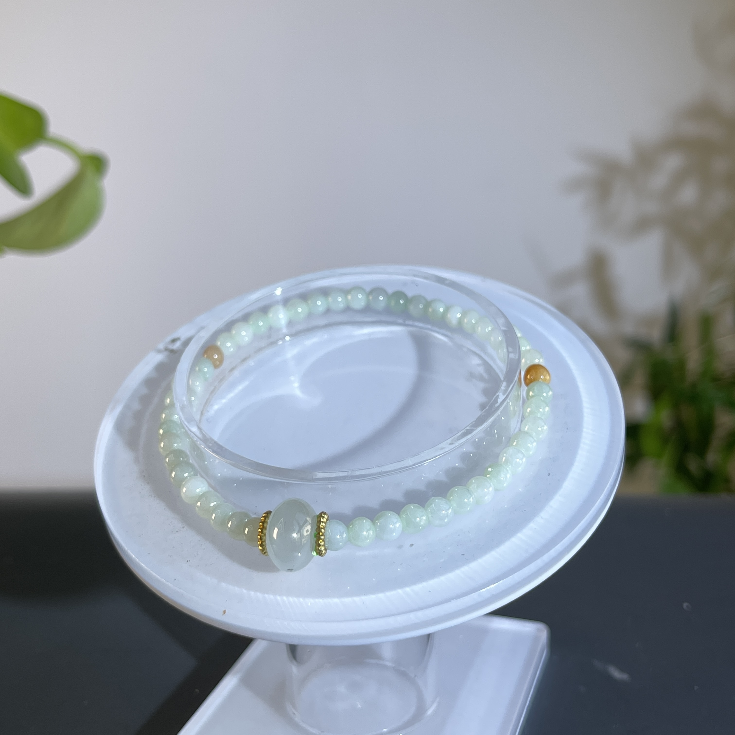 JCB13-03   天然缅甸A货翡翠   翡翠手串（含配饰）