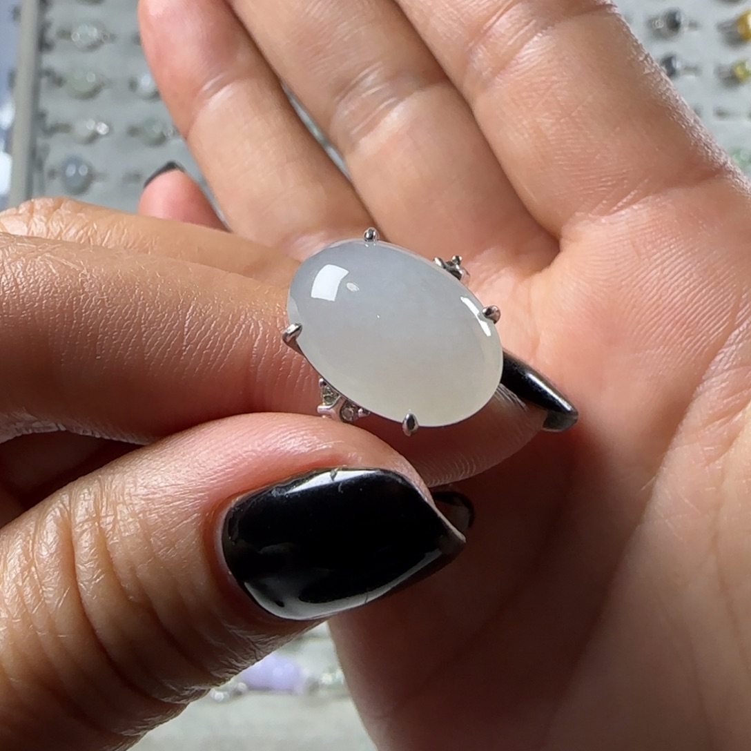 翡翠银S925镶嵌戒指