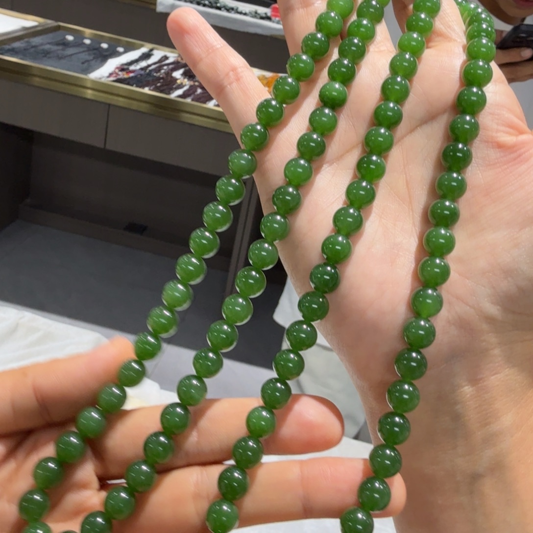 和田玉未镶嵌颈饰碧玉老料108颗门总多样性拍一发一