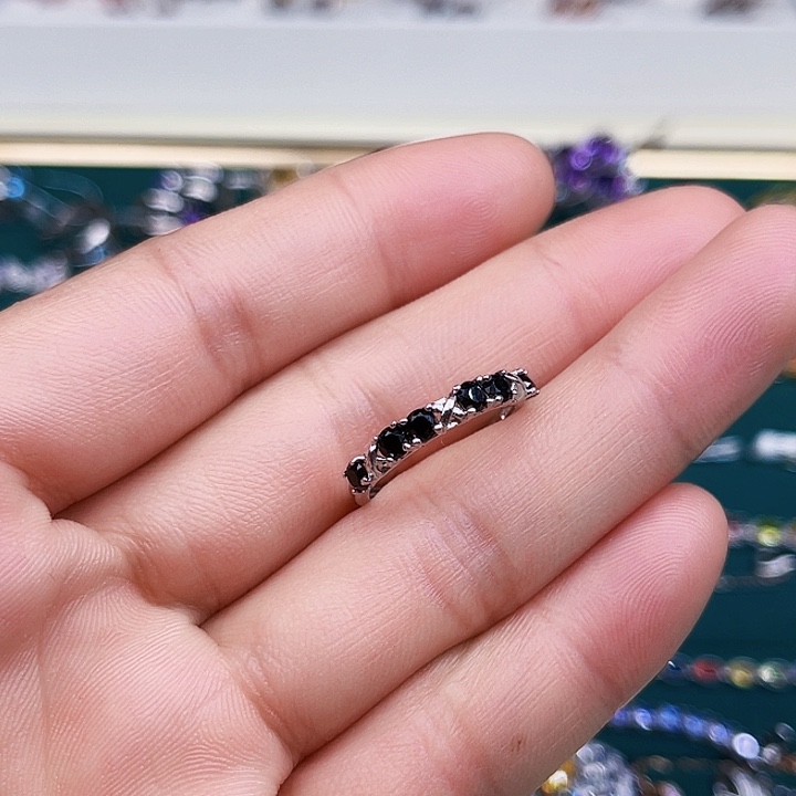 尖晶石戒指银S925镶嵌