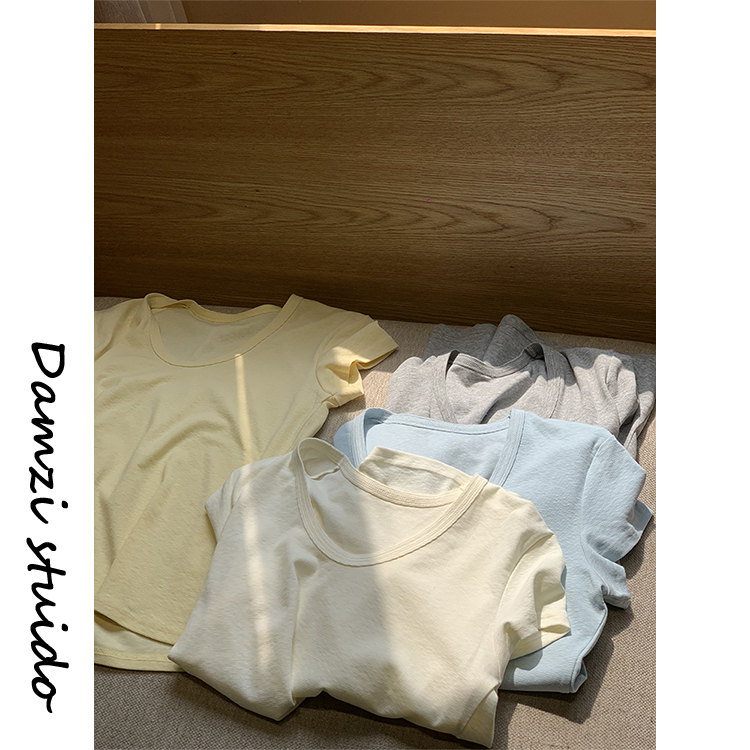 DA麦子“小飞侠”双线U领莱赛尔棉T恤 MZ2561飞侠T