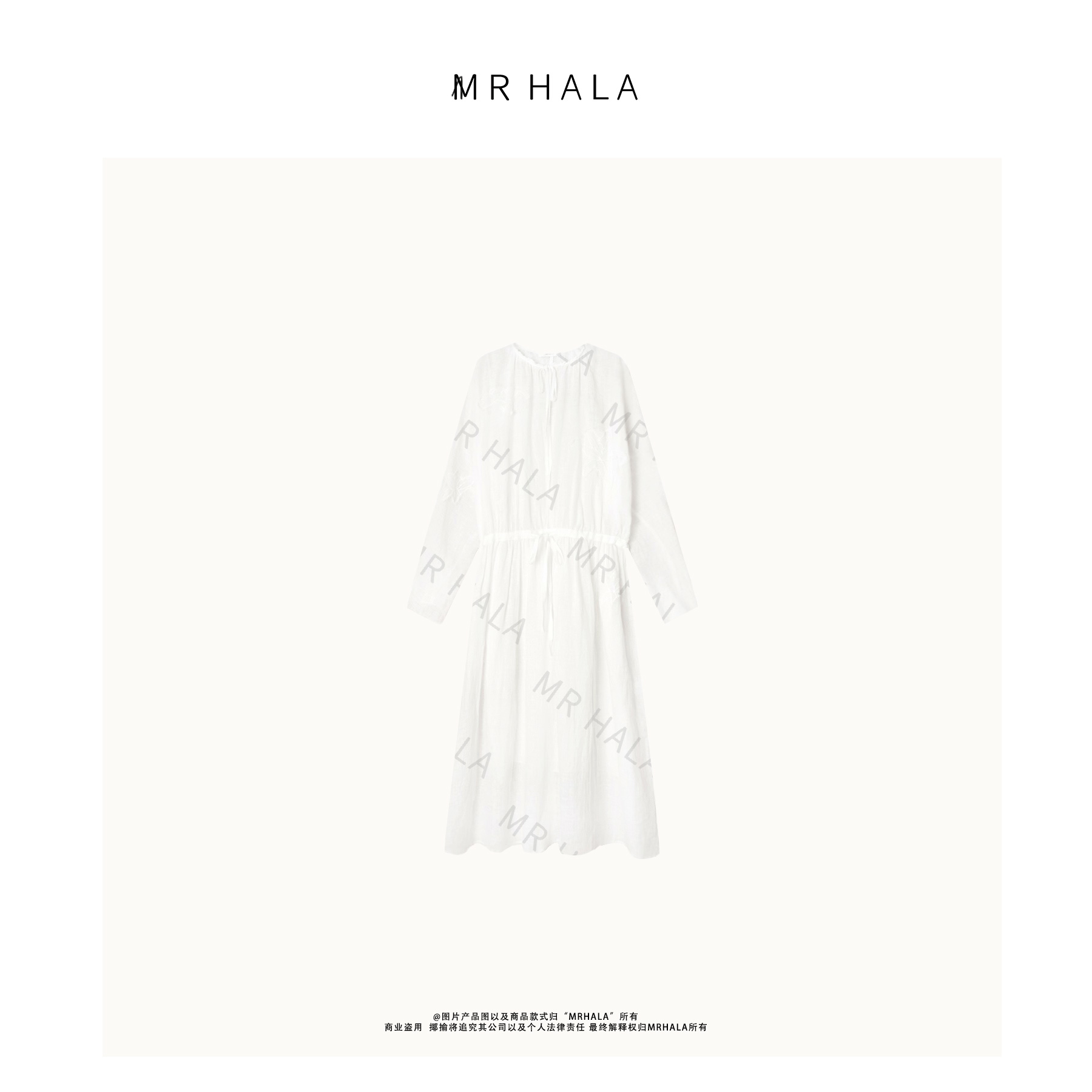 MRHALA 徘月亚麻绣艺两件套连衣裙 LQ40614