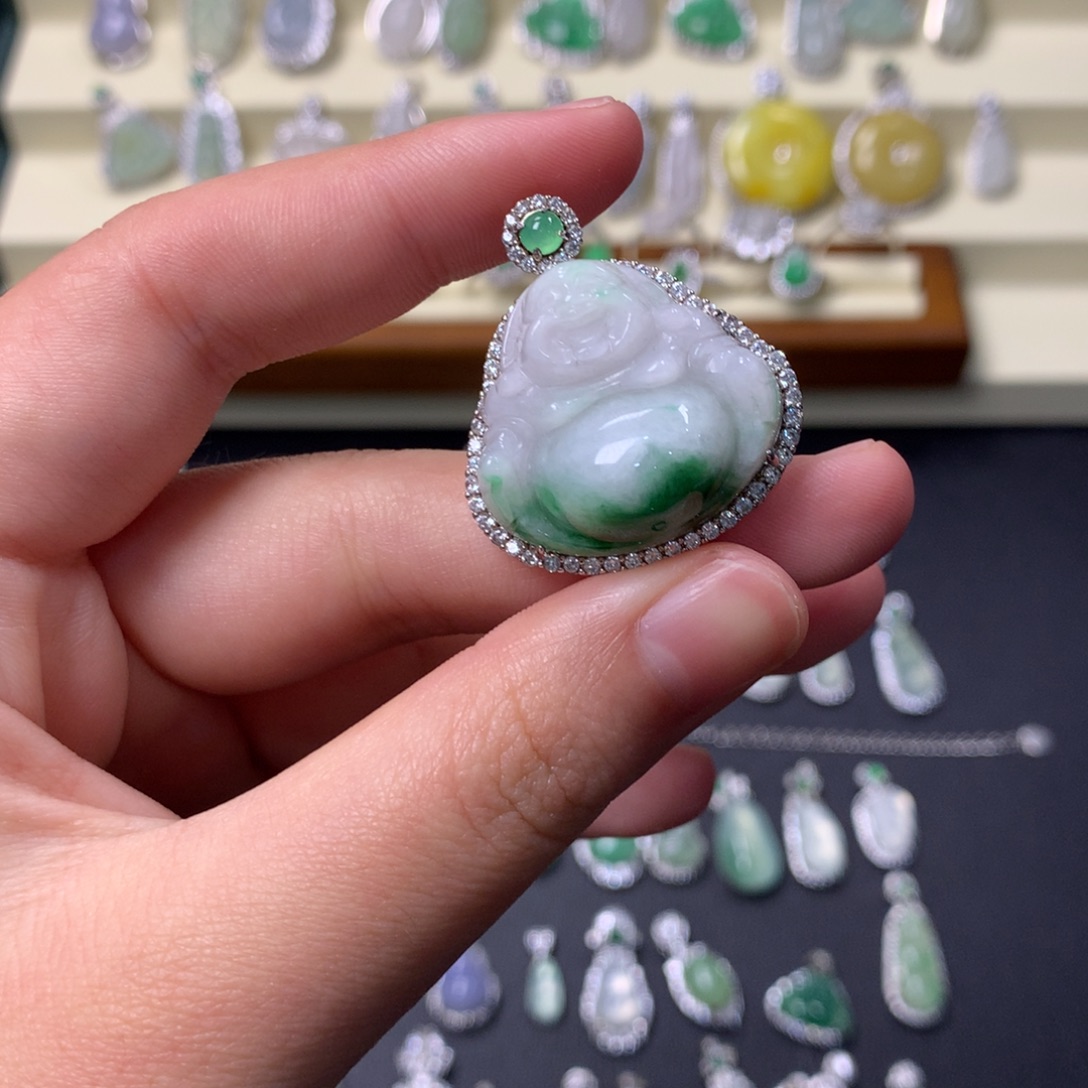 翡翠银S925镶嵌颈饰