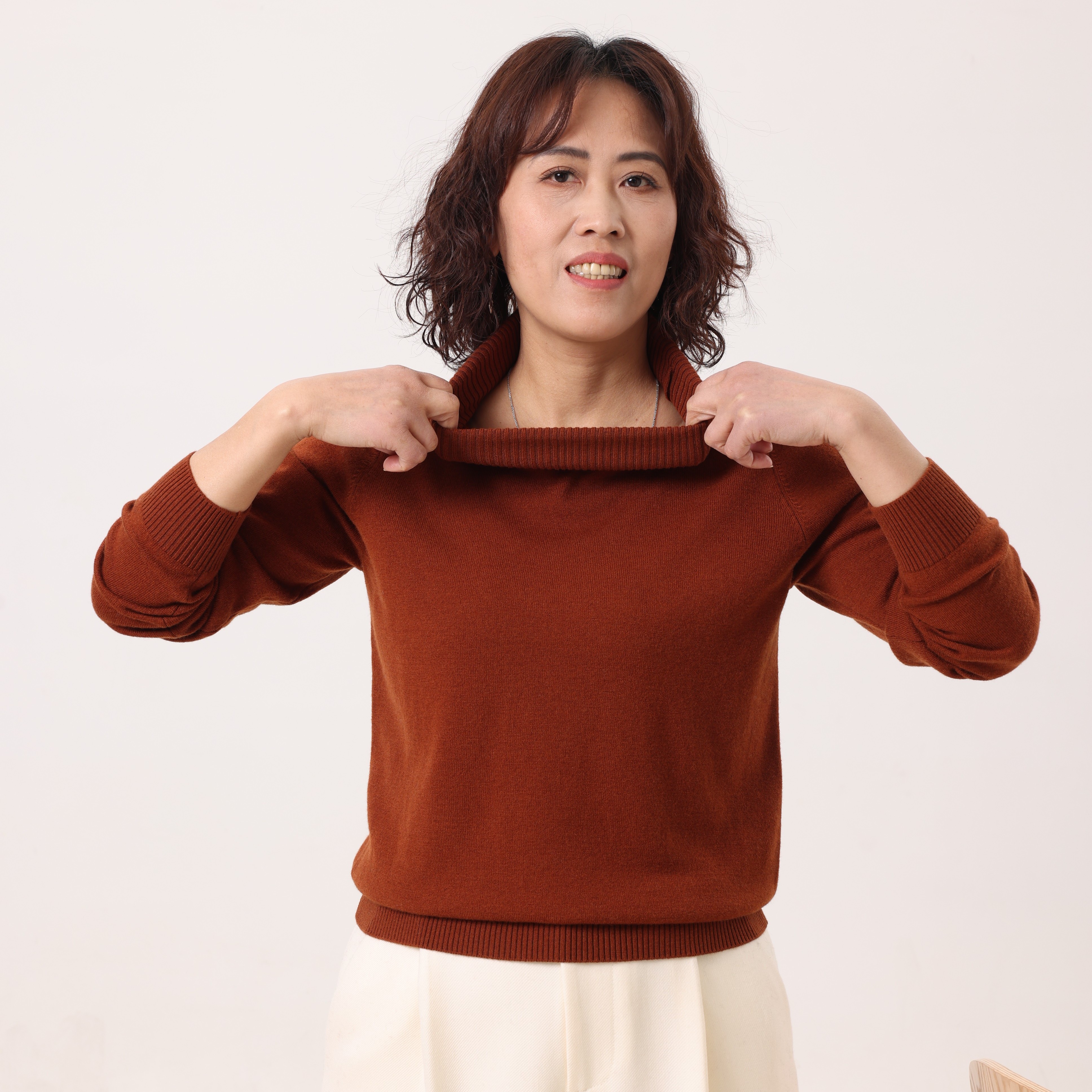 〔群意毛衣〕505打底单穿高翻领高领羊毛衫百搭显瘦纯色修身保暖