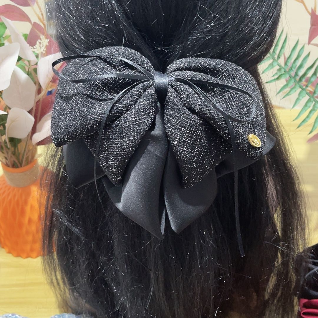 皮质铁合金蝴蝶结发夹