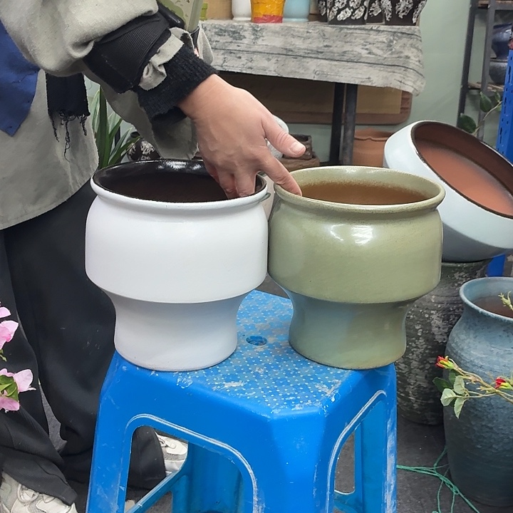 1921 -粗陶花盆有孔-买买买