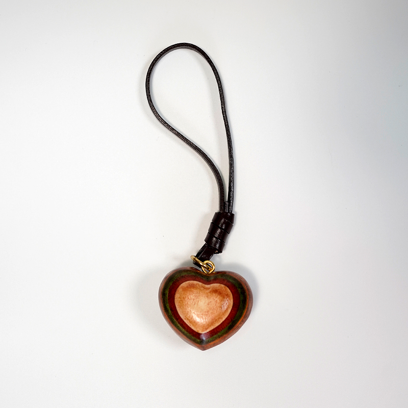 西部印象手工皮具意大利头层牛皮首饰挂饰YP真皮-爱心