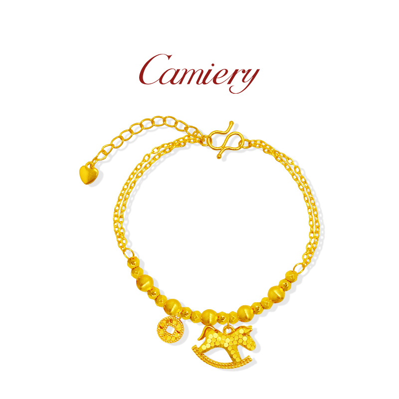  CAMIERY/卡美瑞 时尚轻奢新中式木马铜钱手链