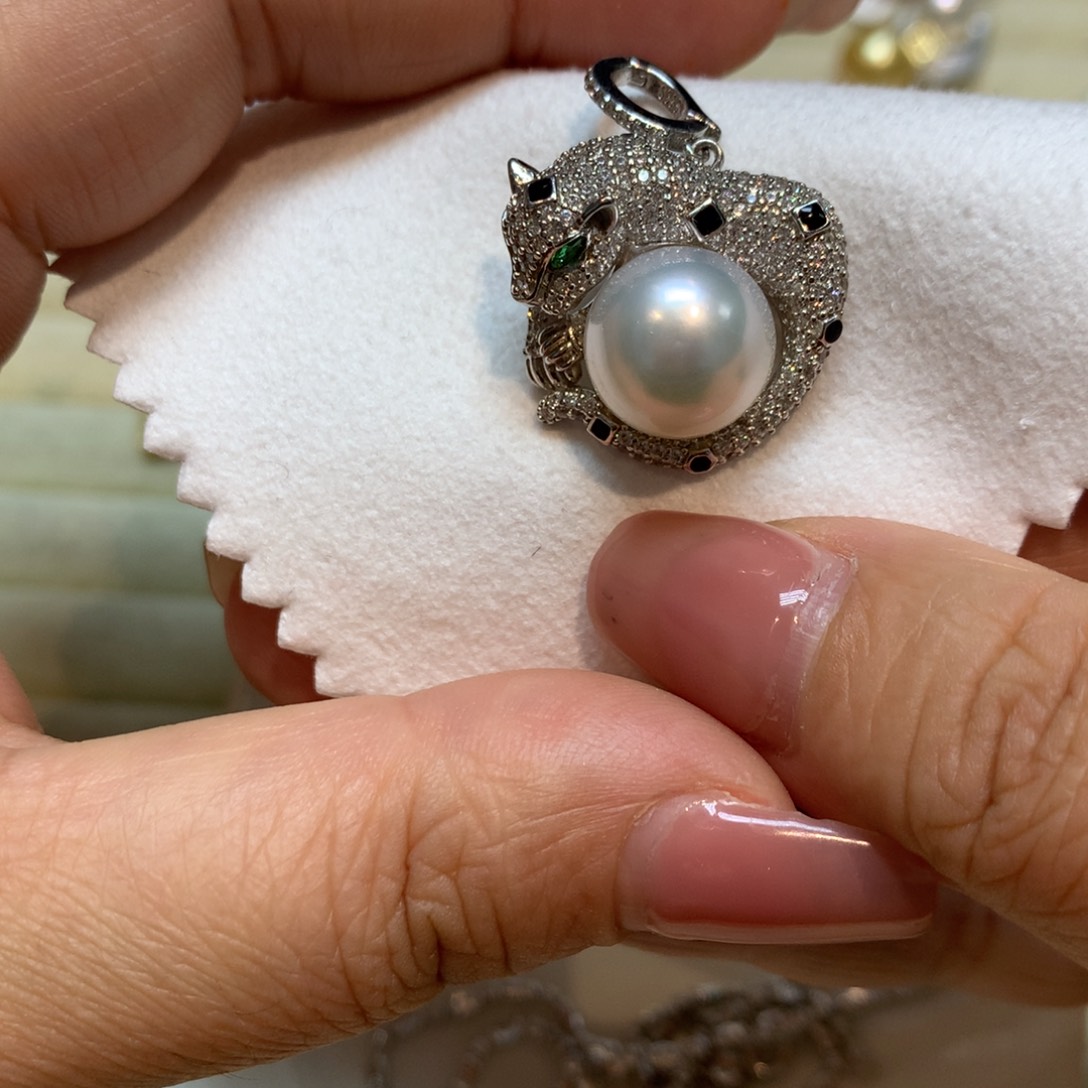 海水珍珠颈饰银S925镶嵌