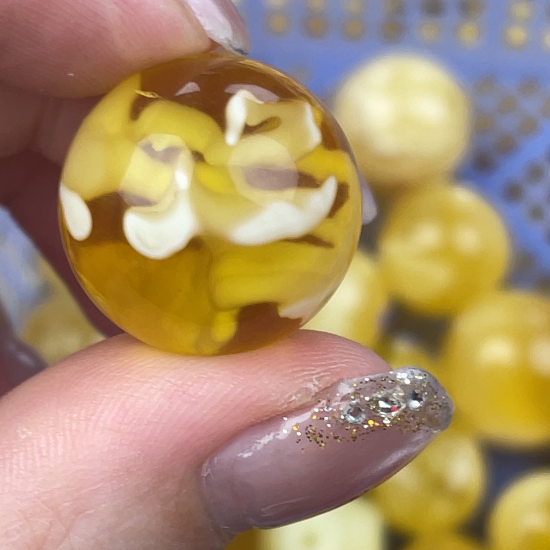 L***景裸石蜜蜡未镶嵌不打孔5