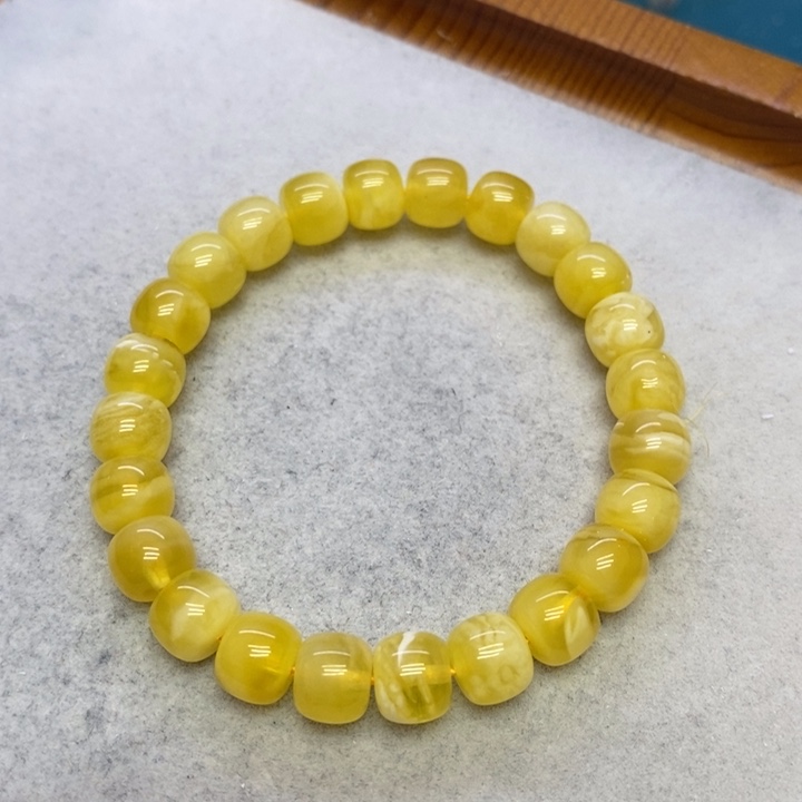 蜜蜡裸石未镶嵌手串