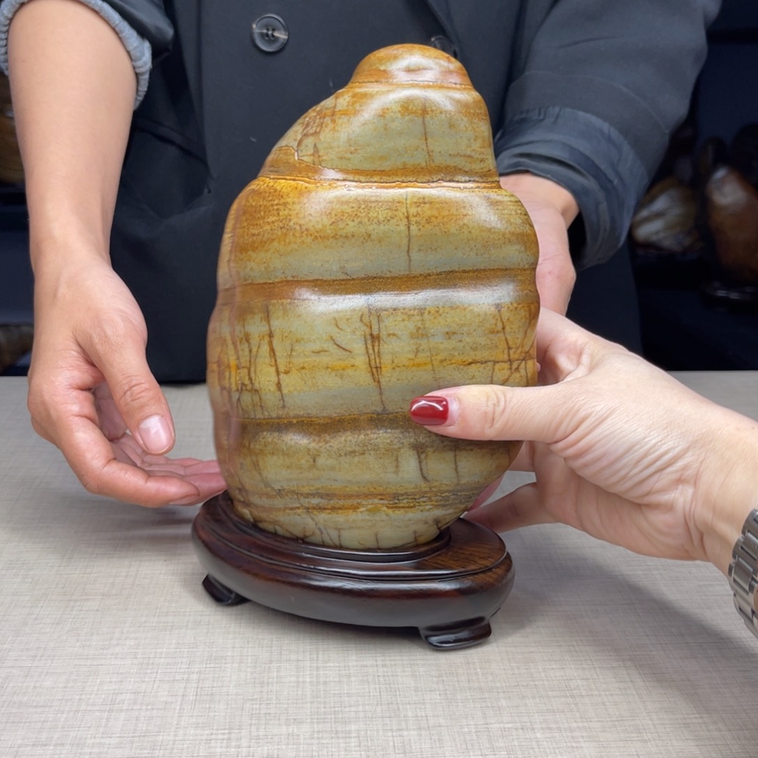 石材广西大化彩玉石配底座