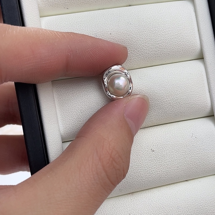 银S925镶嵌吊坠(不含链)海水珍珠
