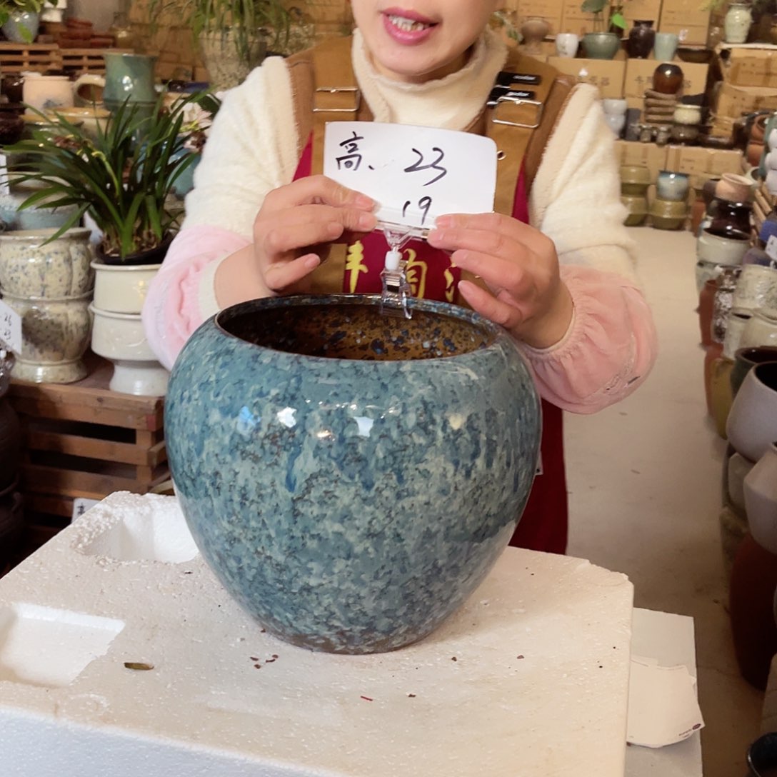 紫砂花盆高度23口径19