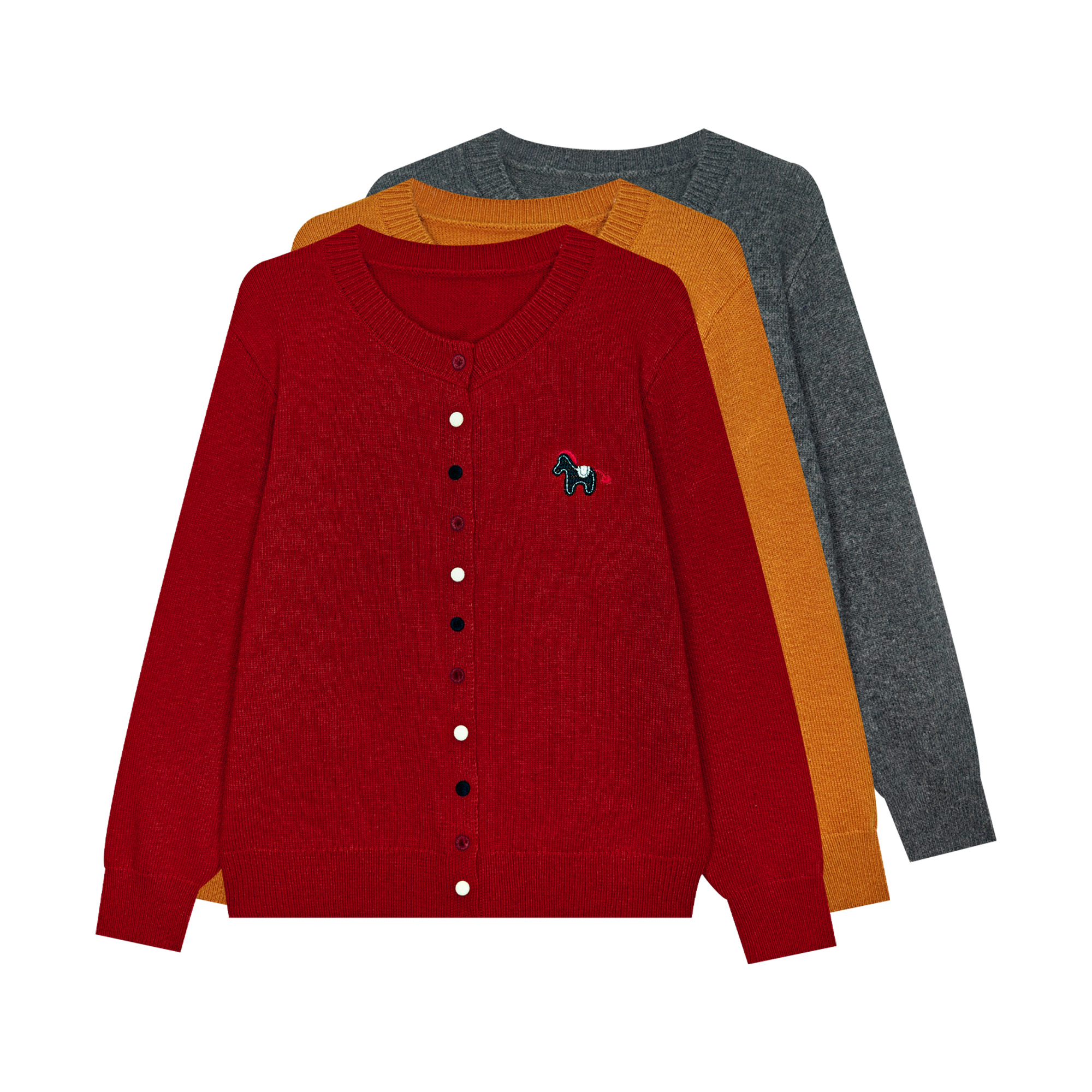 【广州微姐】冬季新款刺绣马定制款设计师时尚毛衣开衫MY18655