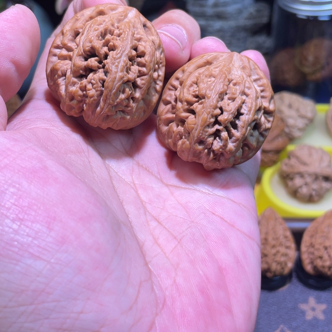 把件文玩核桃38全品大肚粗筋红皮原装无药