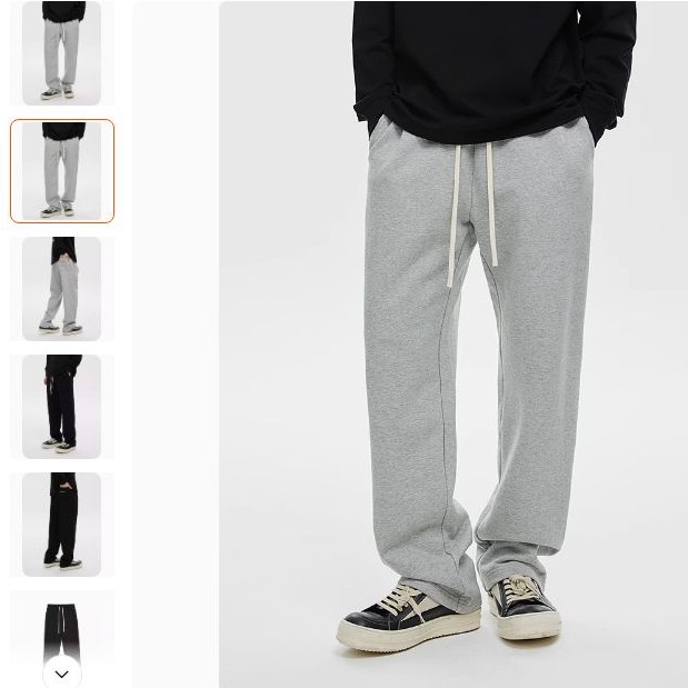 M08-111201-CLI春秋款纯色基础百搭宽松直筒休闲裤