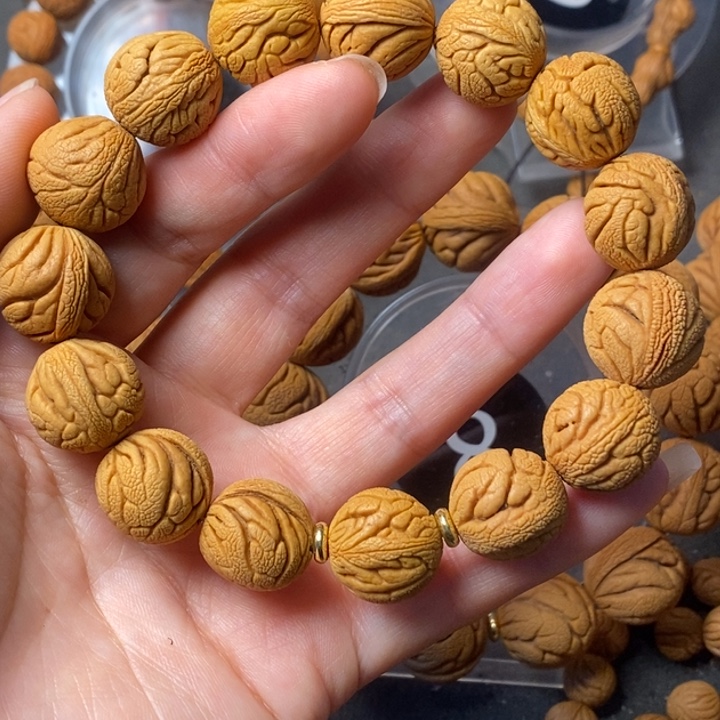 文玩核桃手串秦岭野生龙纹桃核17