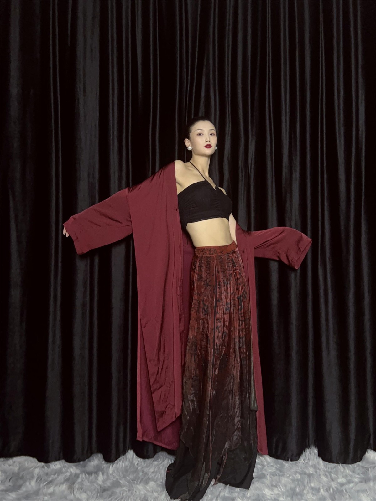 断码清WYZ盖盖长衫外套飘逸感新长袖宽松中式国风爵士纱衣