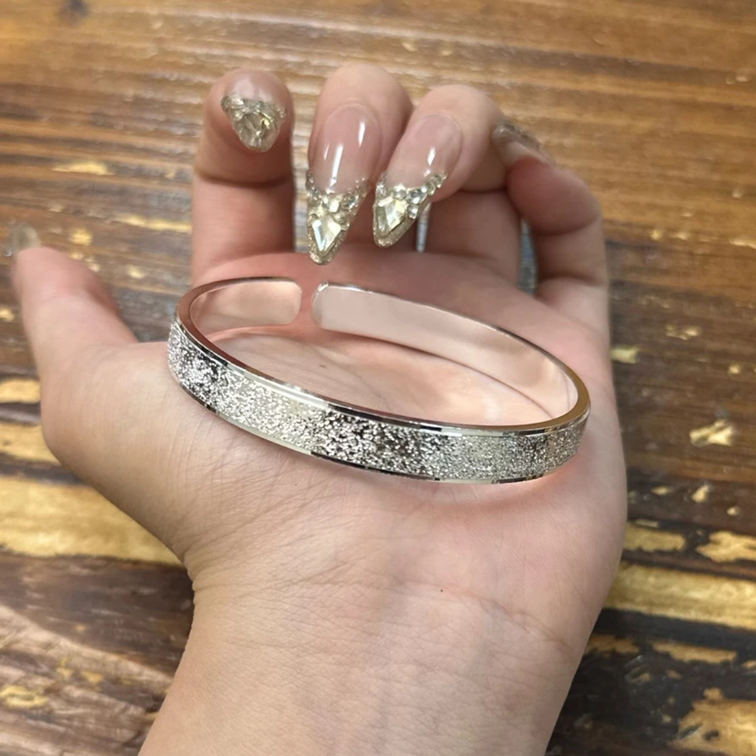 足银手镯 繁星碎冰冰手镯轻奢款，精致切割高级感通勤百搭小众饰品