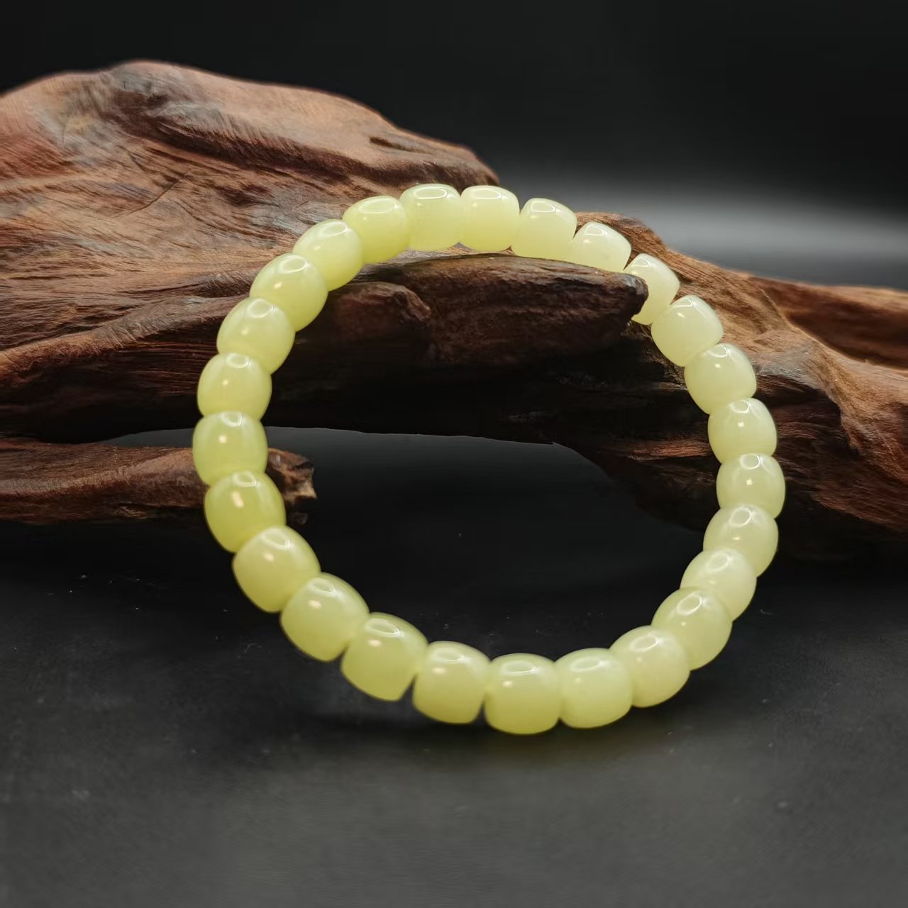 Z和田玉黄口桶珠手串（卡8）2106