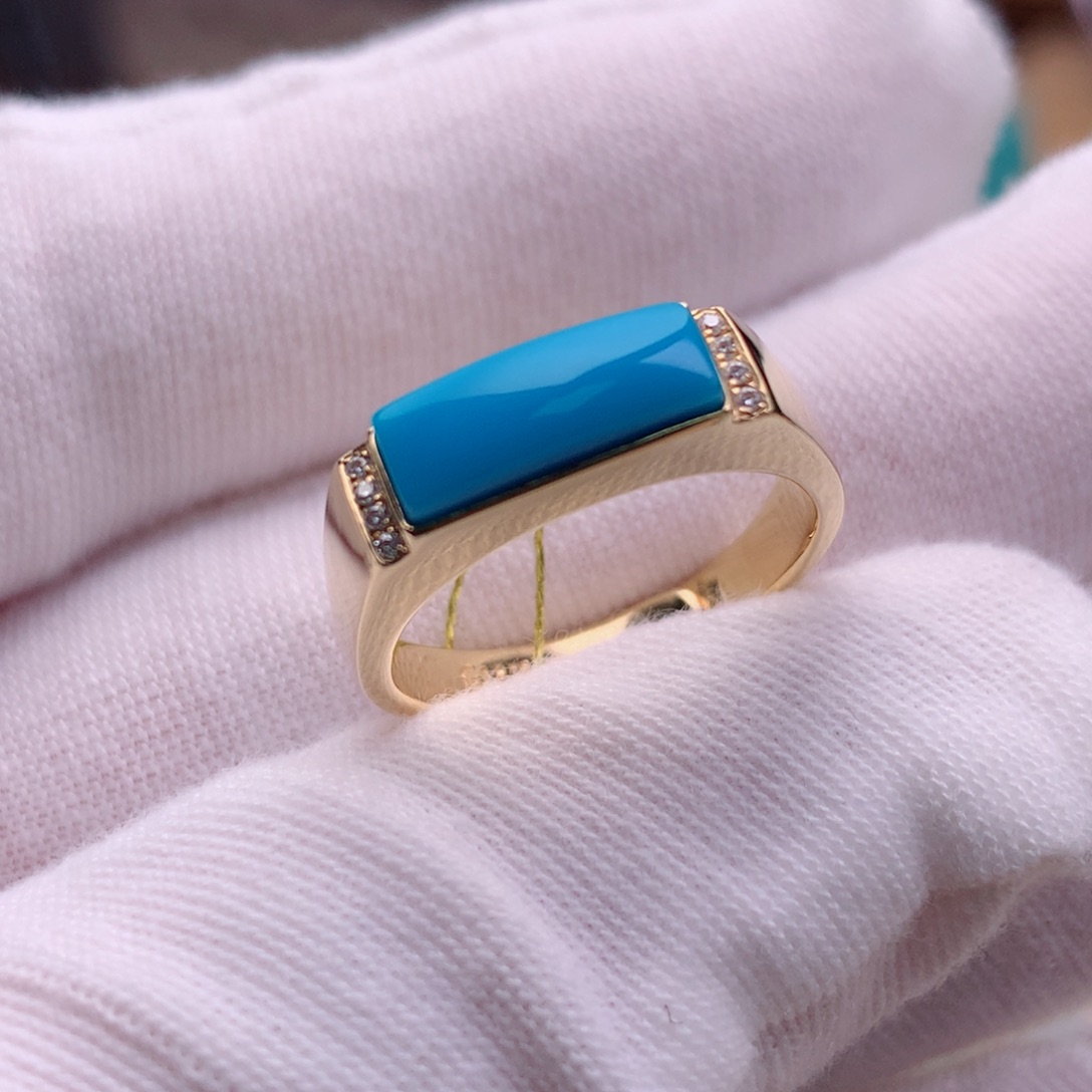 绿松石珠宝奇石18K金镶嵌