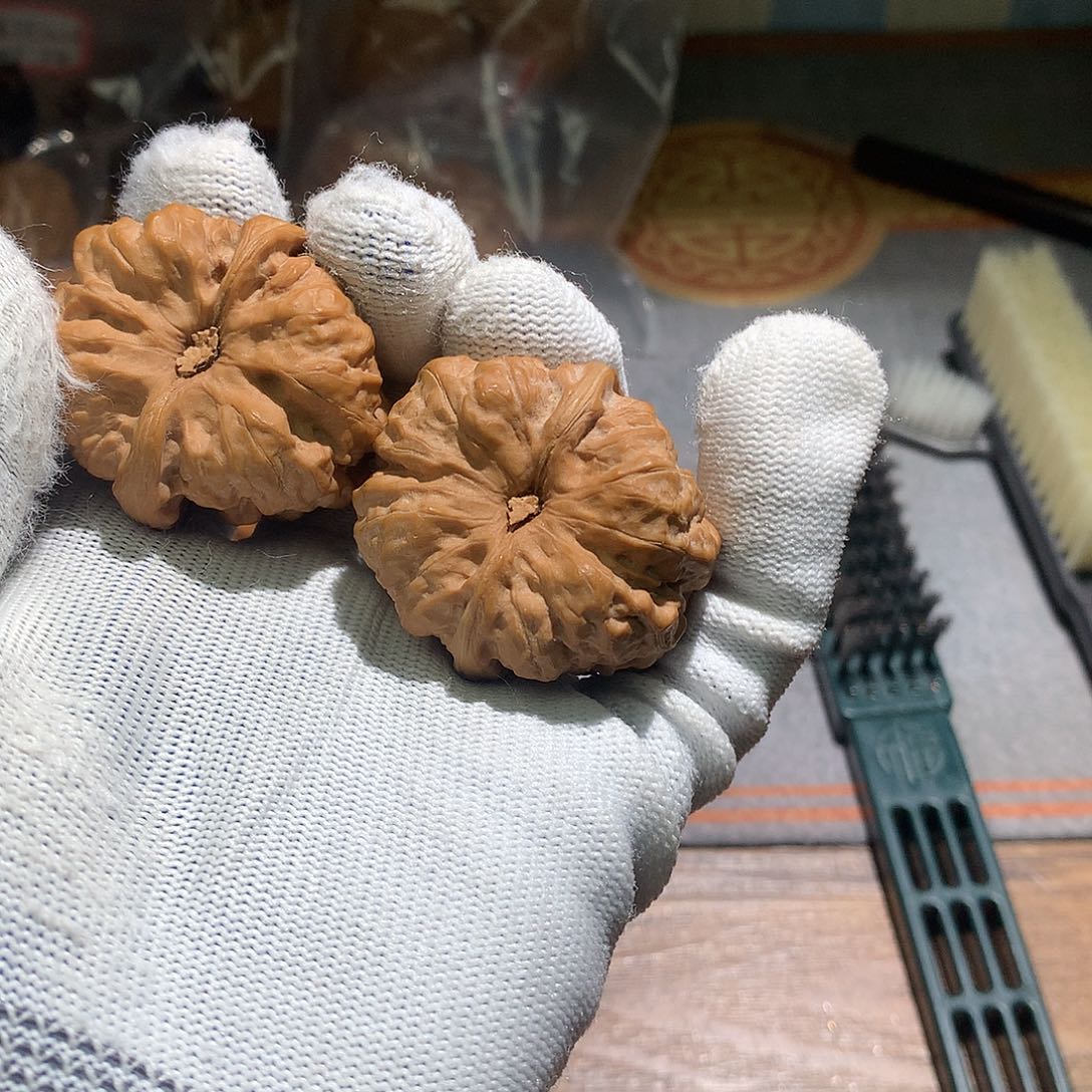 吊坠文玩核桃金蟾蛤蟆头一对