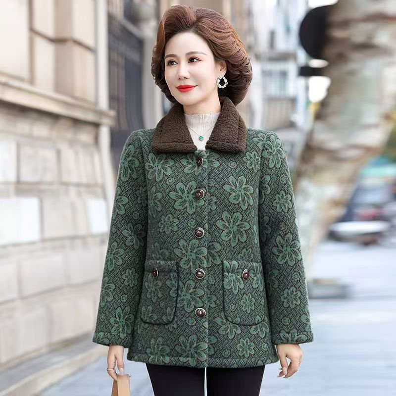 11858-妈妈冬装加绒加厚小棉衣保暖棉服中老年女棉袄外套【五楼东】