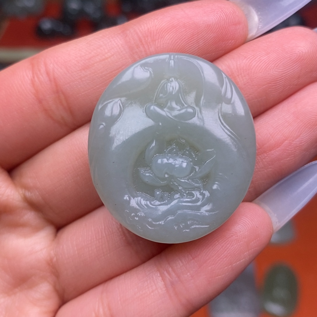 和田玉颈饰未镶嵌穿绳需备注