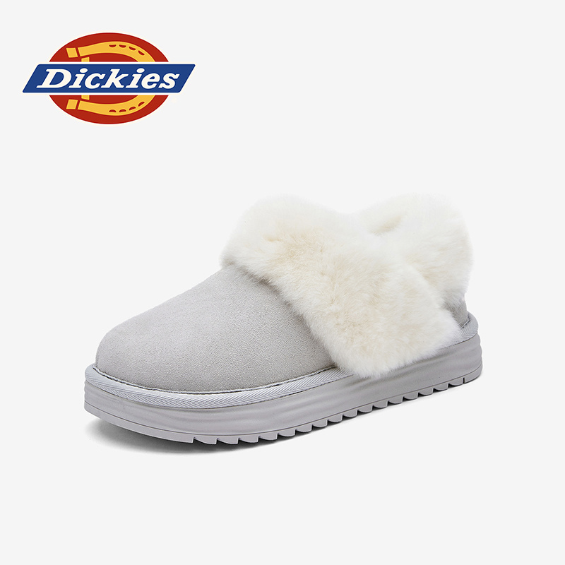 Dickies女鞋毛毛鞋2025新款冬季棉鞋女加绒加厚保暖勃肯休闲鞋子