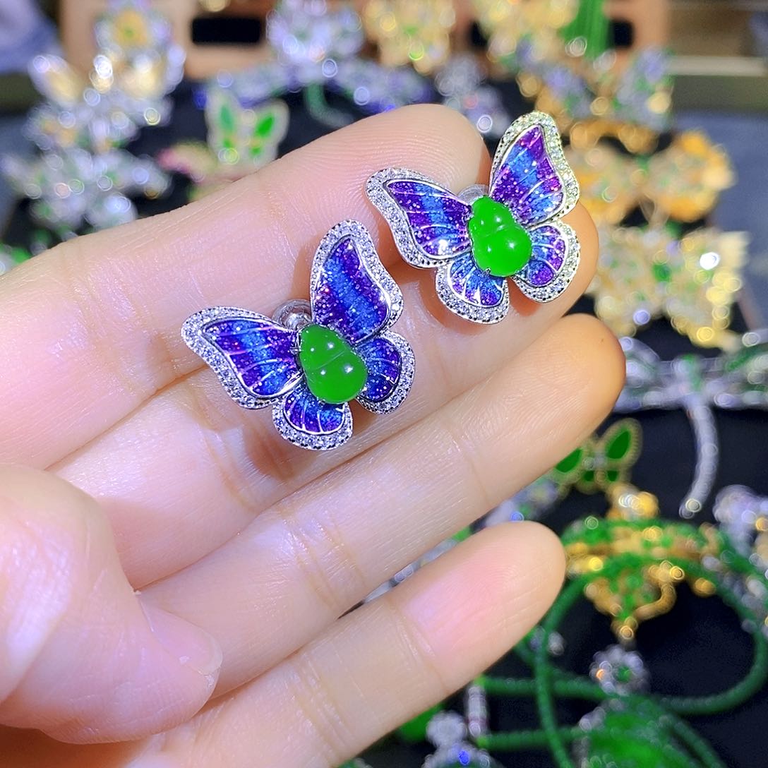 吊坠(不含链)银S925镶嵌翡翠