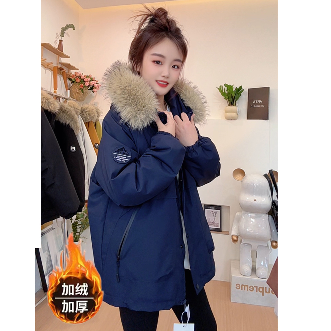 【小火炉大毛领冲锋衣】2025冬季新款连帽中长显瘦巨厚百搭外套126#