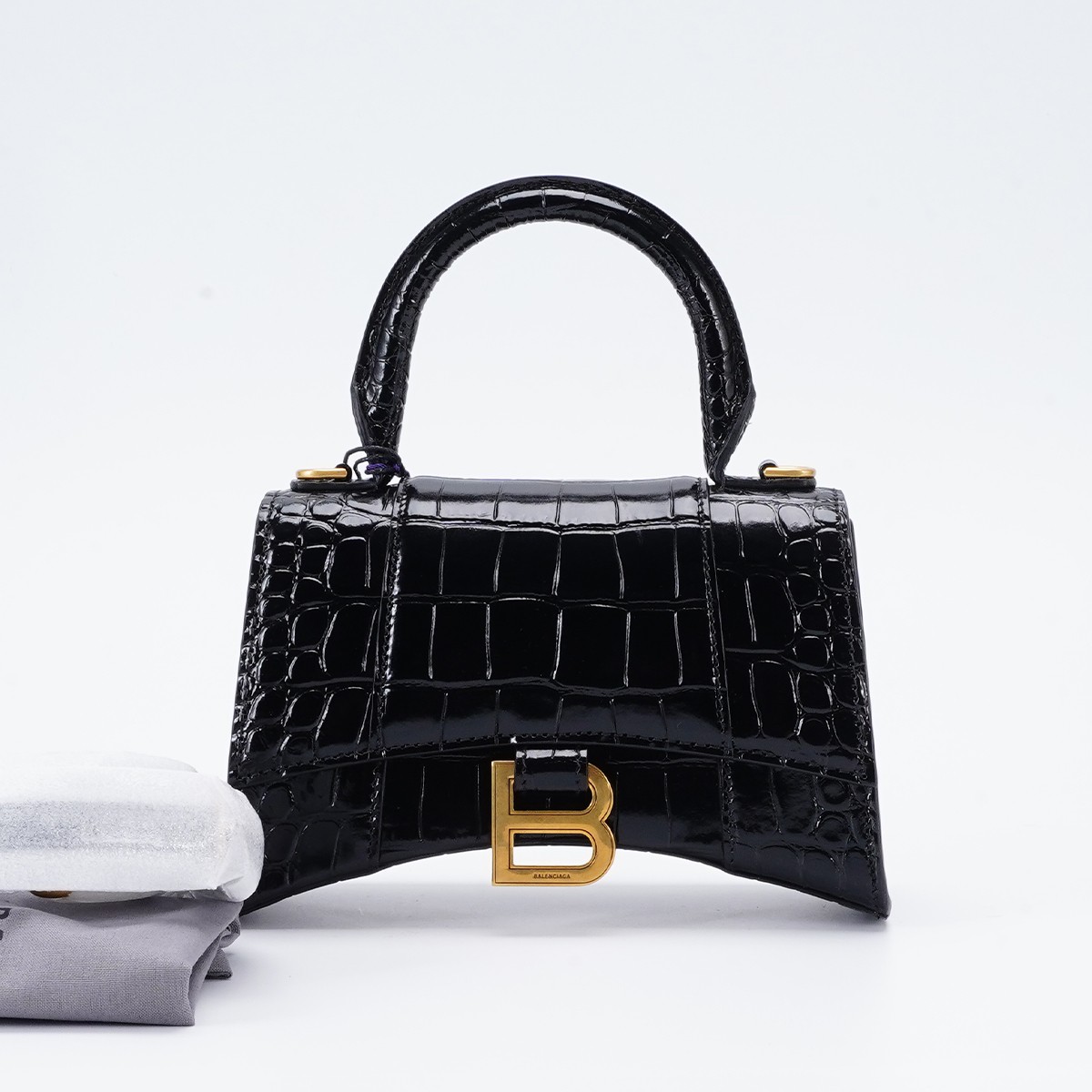 95新 Balenciaga/巴黎世家 【林泽】沙漏包xs鳄鱼纹BG22010258