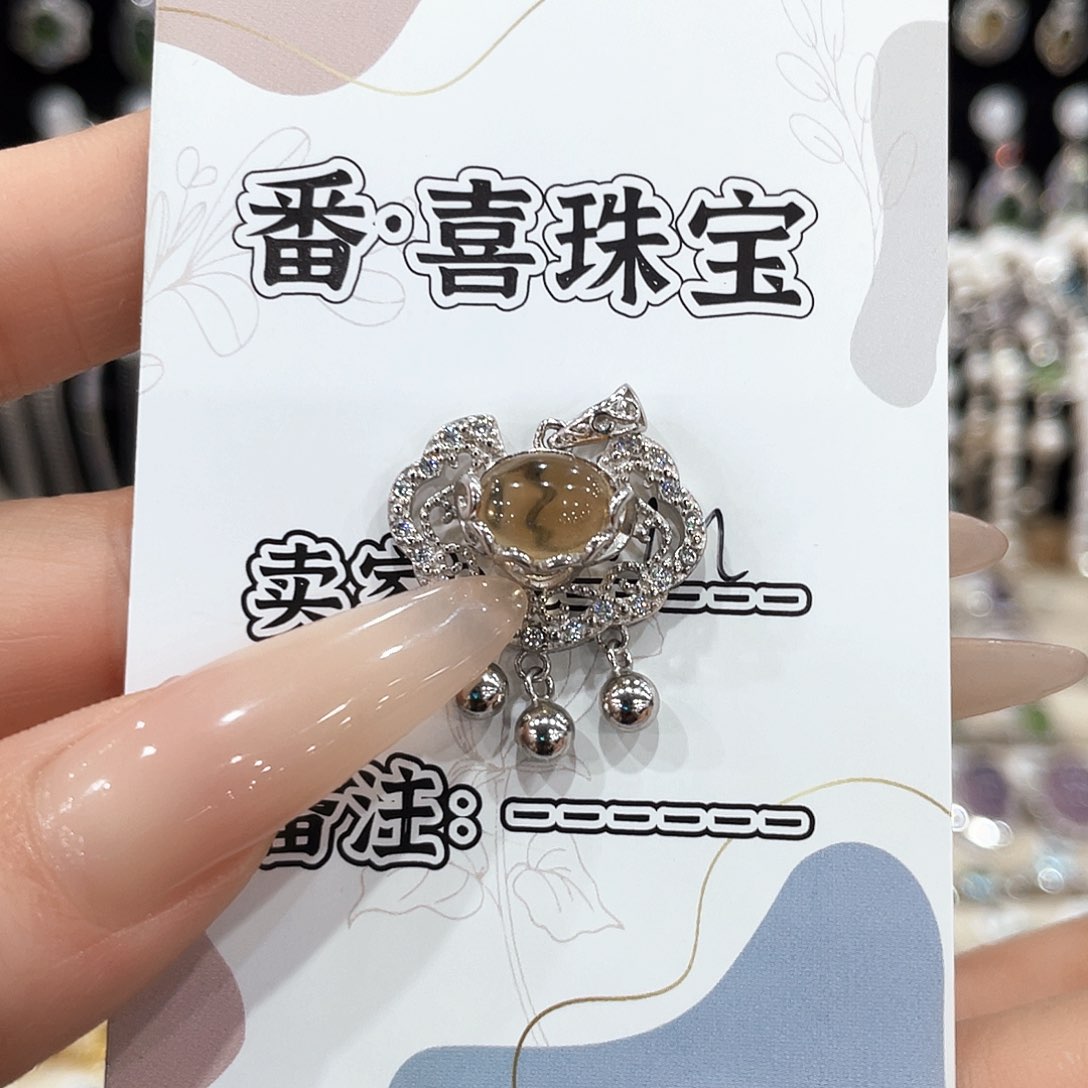 银S925镶嵌颈饰黄晶吊坠