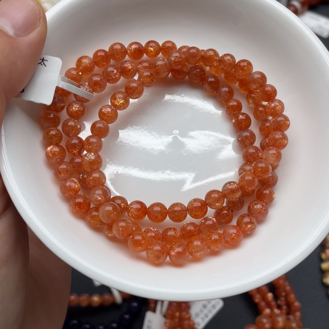 长石手串未镶嵌金太阳