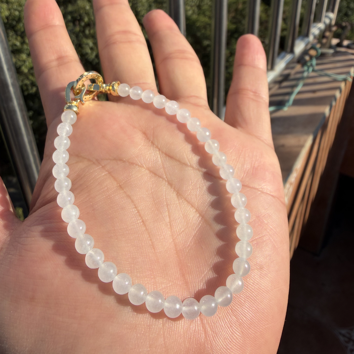 F29缅甸翡翠A货冰种白月光手链卡5.0mm 37粒