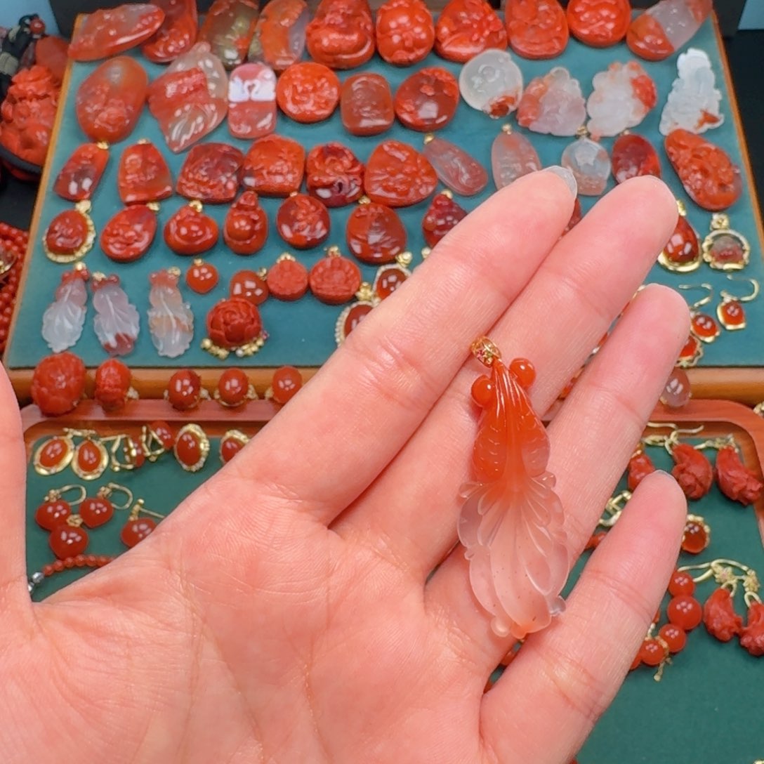 南红玛瑙南红18K金镶嵌