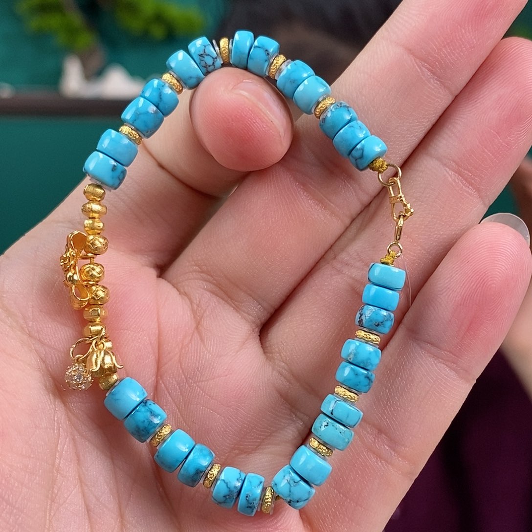 绿松石珠宝奇石18K金镶嵌