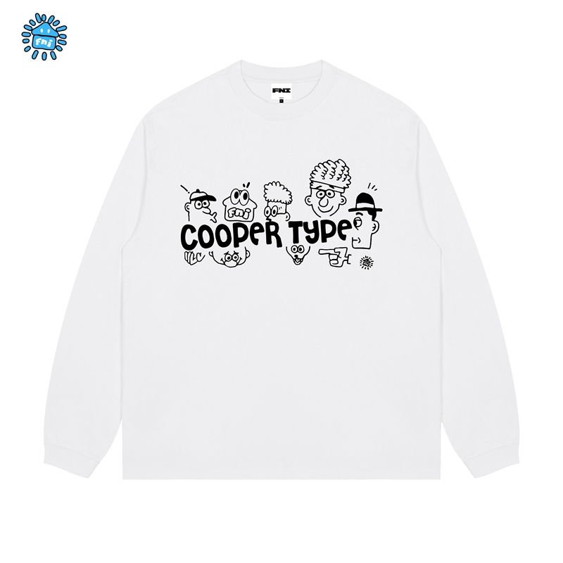 FNIcooper（cooper天团）趣味卡通重磅纯棉长袖男女情侣T秋宽松发泡