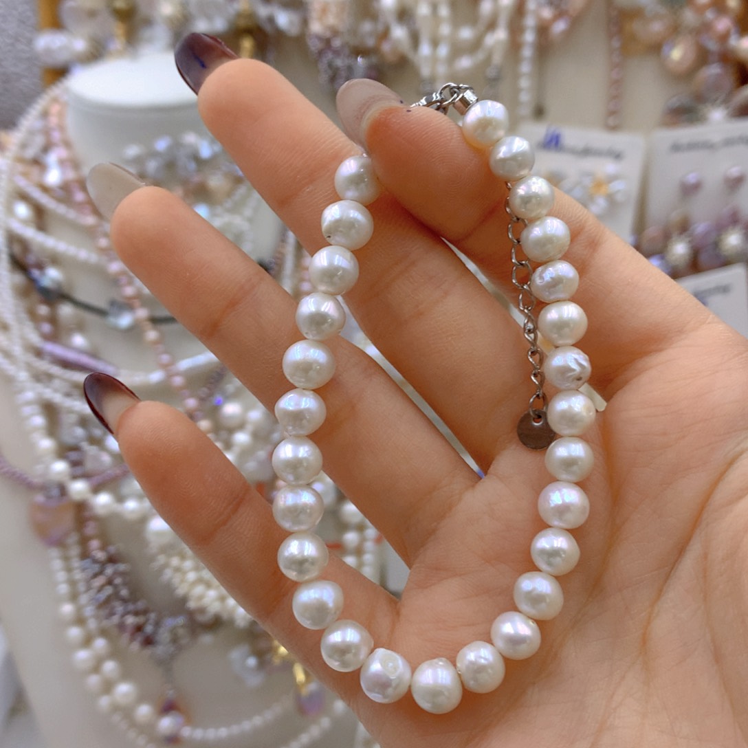 淡水珍珠耳饰银S925镶嵌