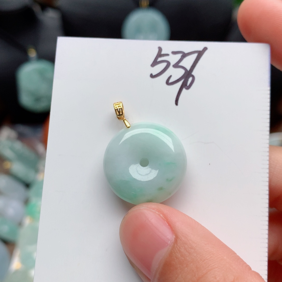 翡翠银S925镀金镶嵌颈饰吊坠