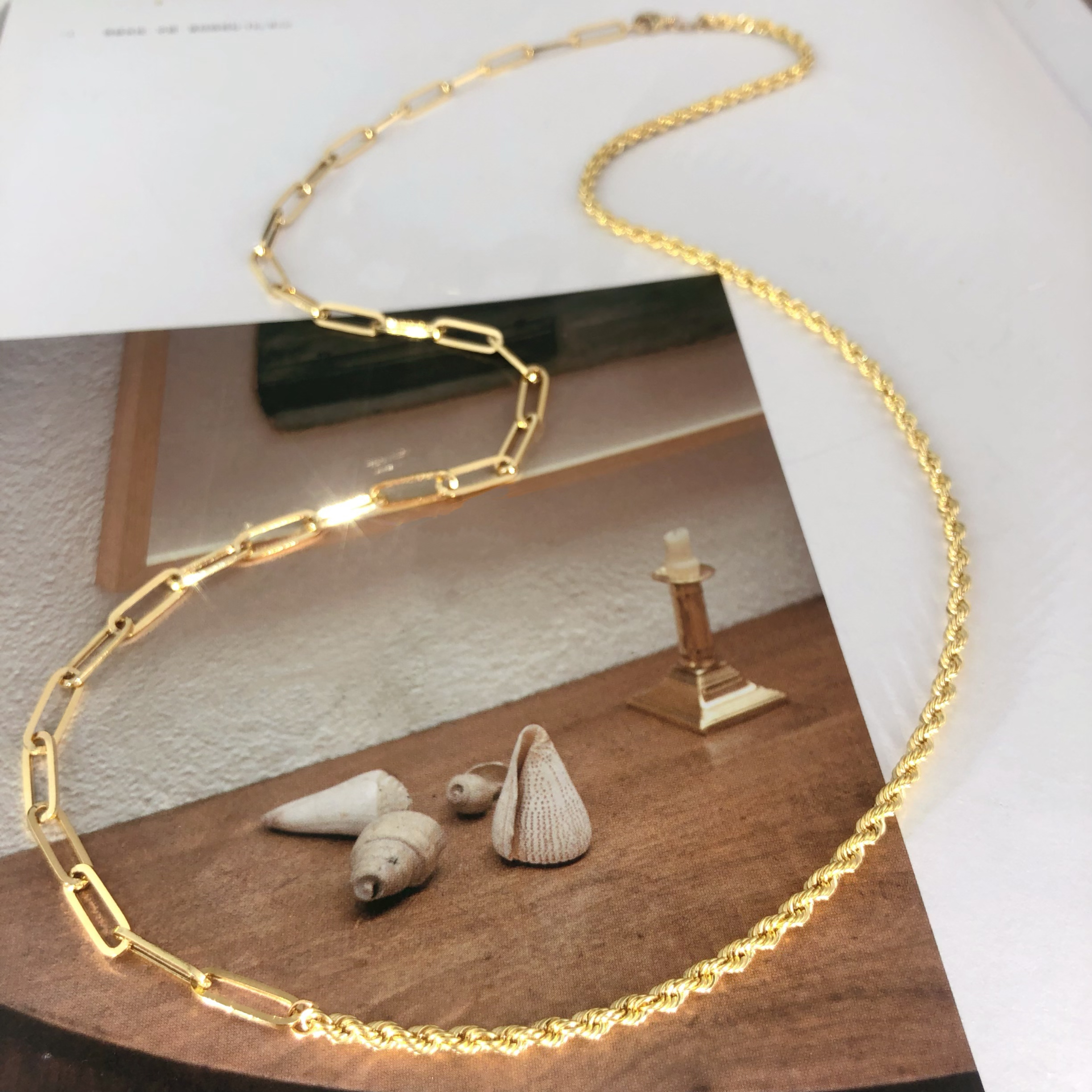 【皇冠轻奢】18k金 | 精工加粗加长AB链 欧美朋克风 60cm